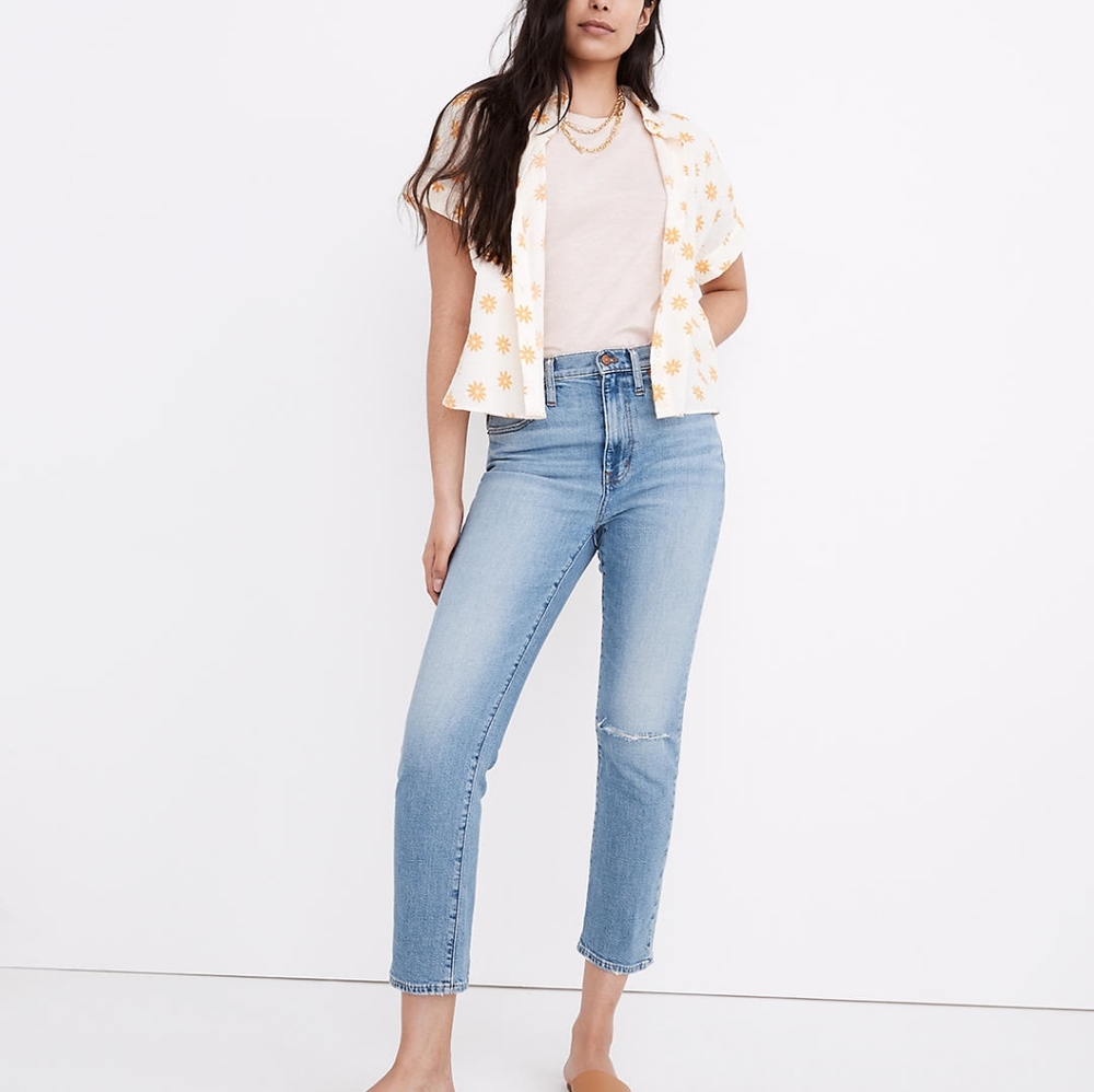 Madewell high rise slim boy Jean 28 Summit wash straight